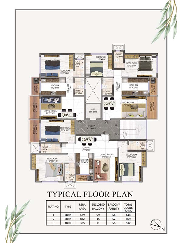 साकेत IMPERIAL Typical Floor Plan